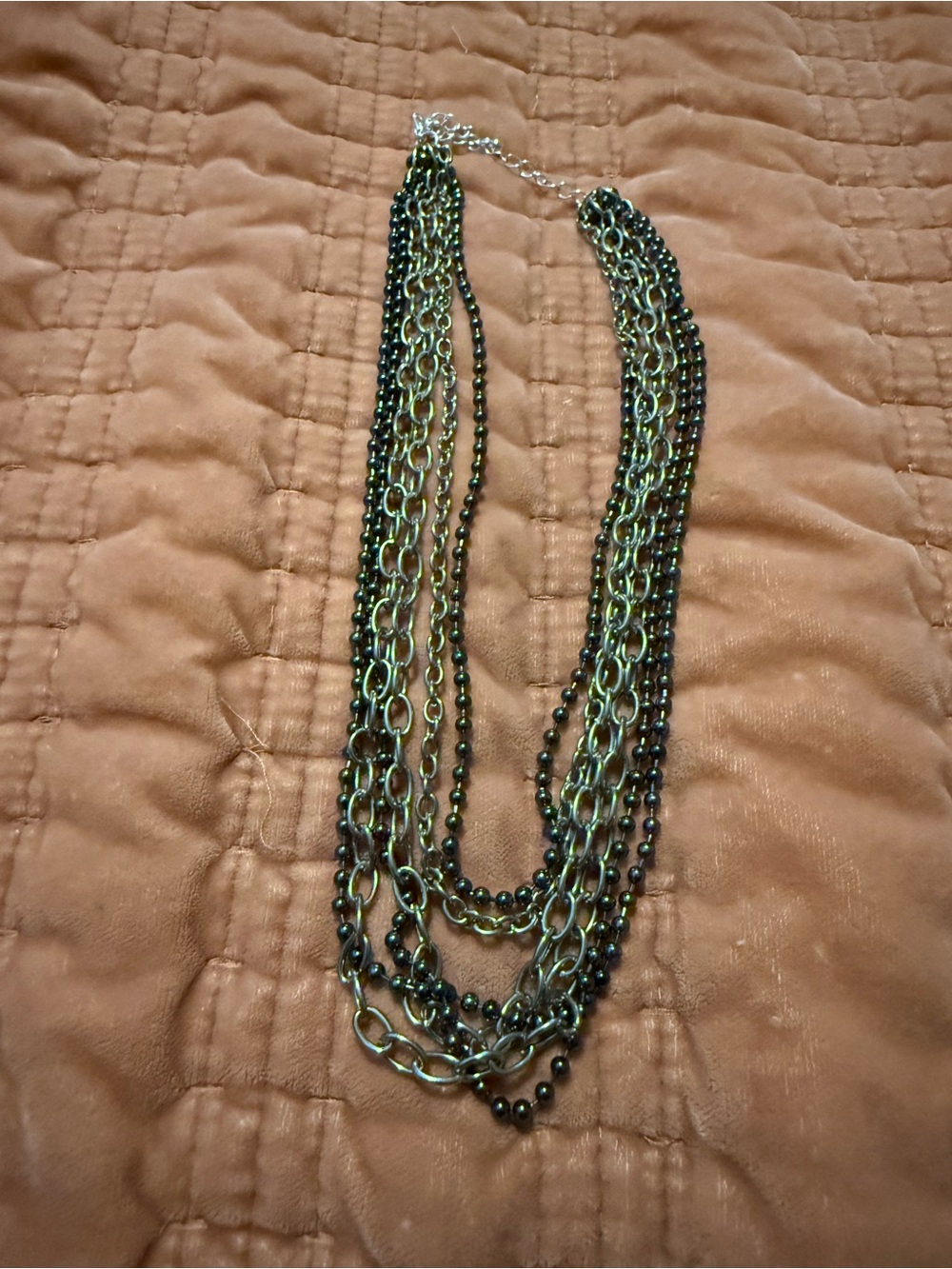 Multi-Strand Black and Gold Mixed Metal Layered Necklace - Women Jewelry